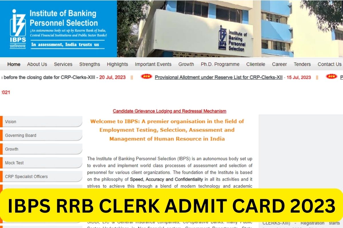 IBPS RRB Clerk Admit Card 2023 (Out), Office Assistant Prelims Call