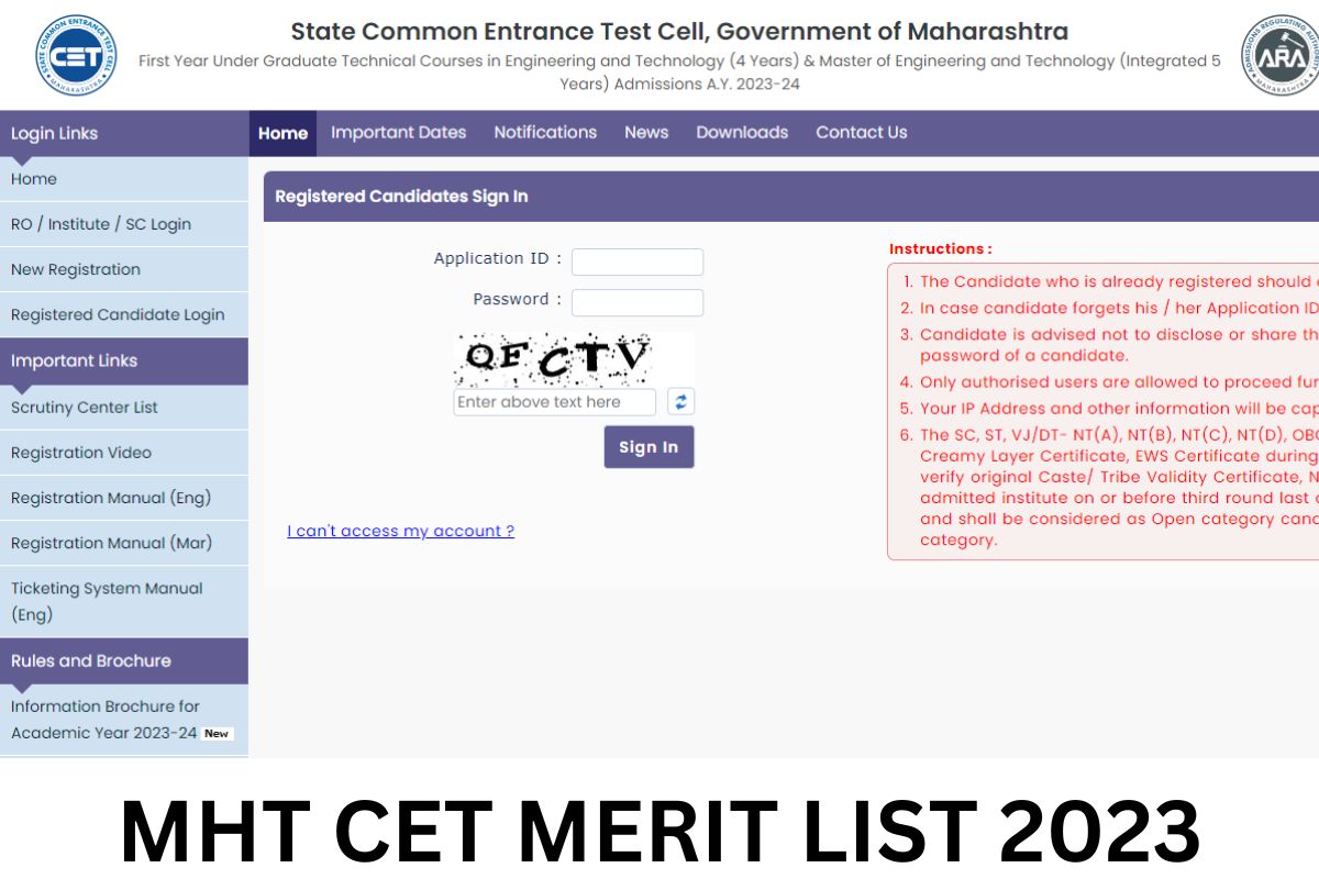 MHT CET 1st Seat Allotment List 2023, PCM & PCB Counselling Result Link