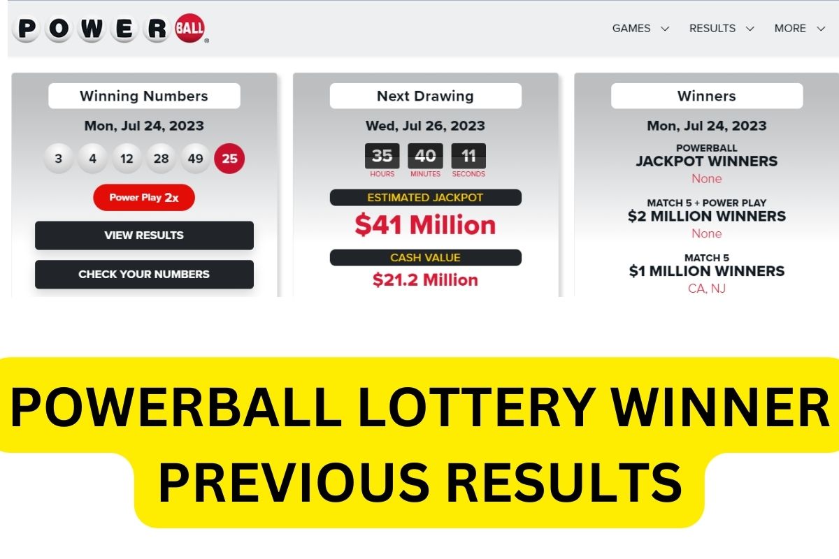 Powerball Lottery Winner 26 July 2023, Winning Numbers Last Night