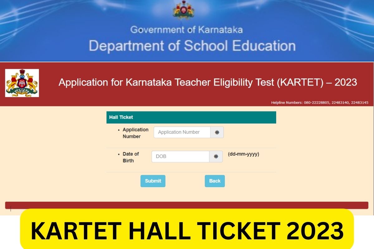 KARTET Hall Ticket 2023, Karnataka TET Admit Card Download Link