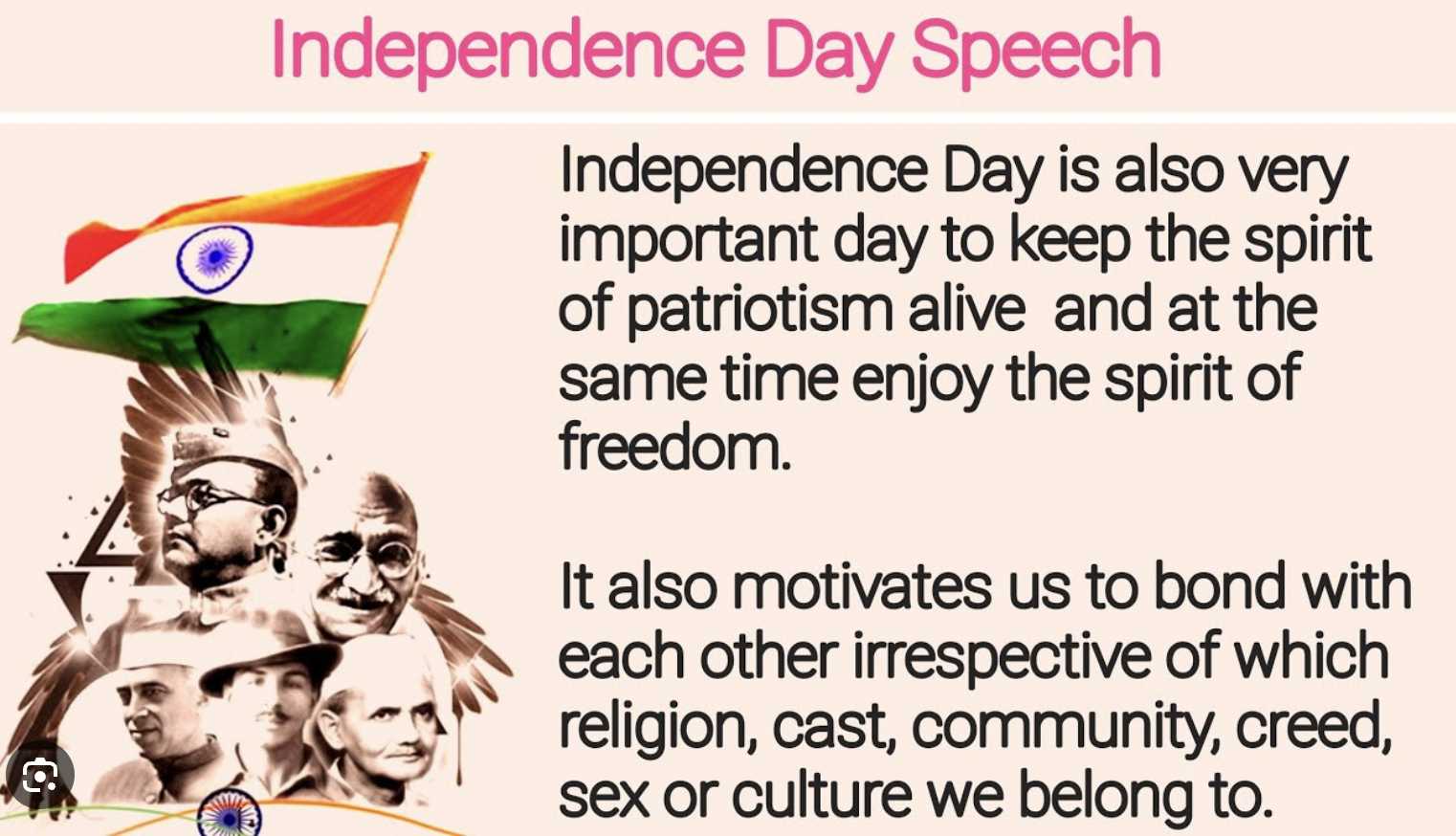 Independence Day Speech 2023 In English And Hindi 15 August Speech Ideas