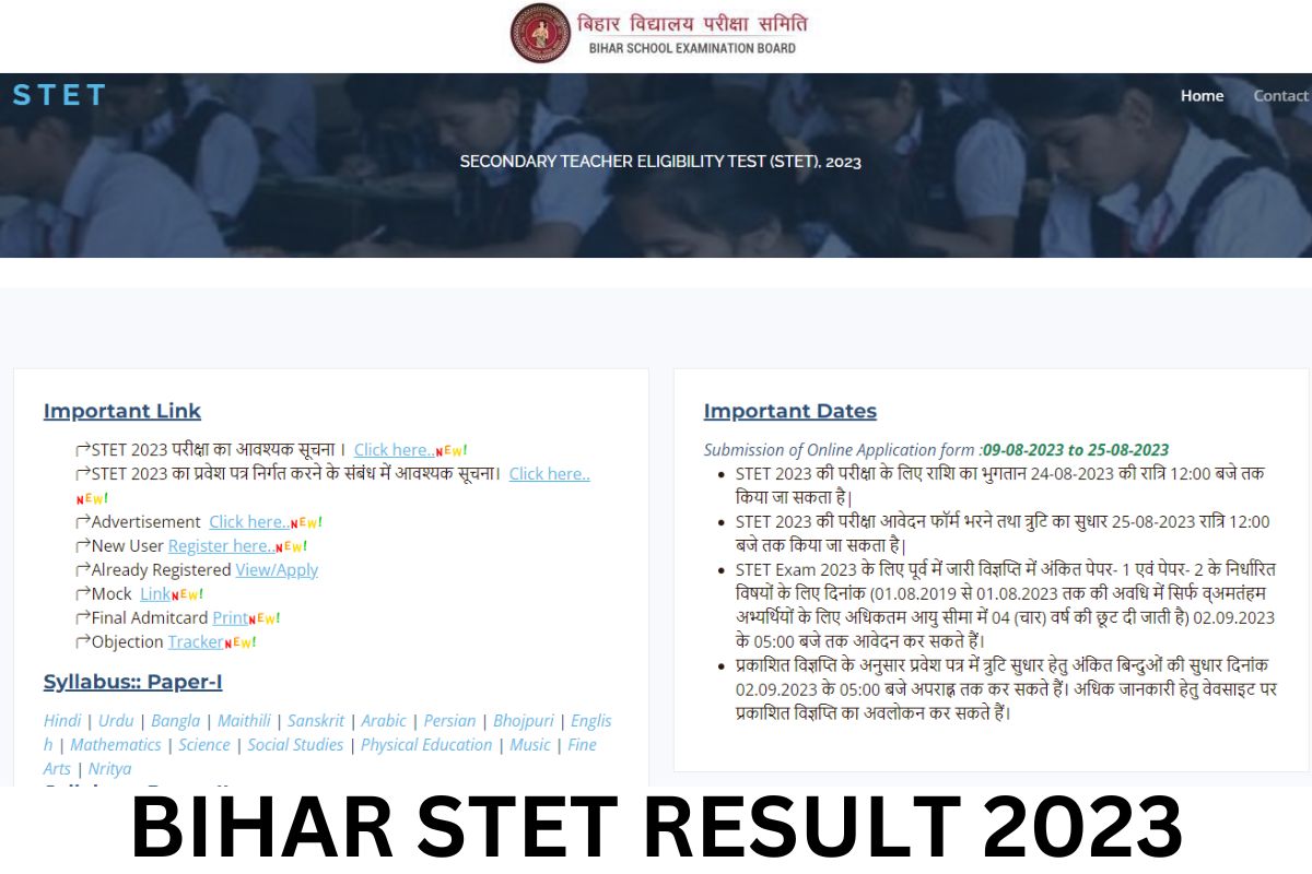 Bihar STET Result 2023, (OUT) Bsebstet.com Scorecard, Cut Off Marks