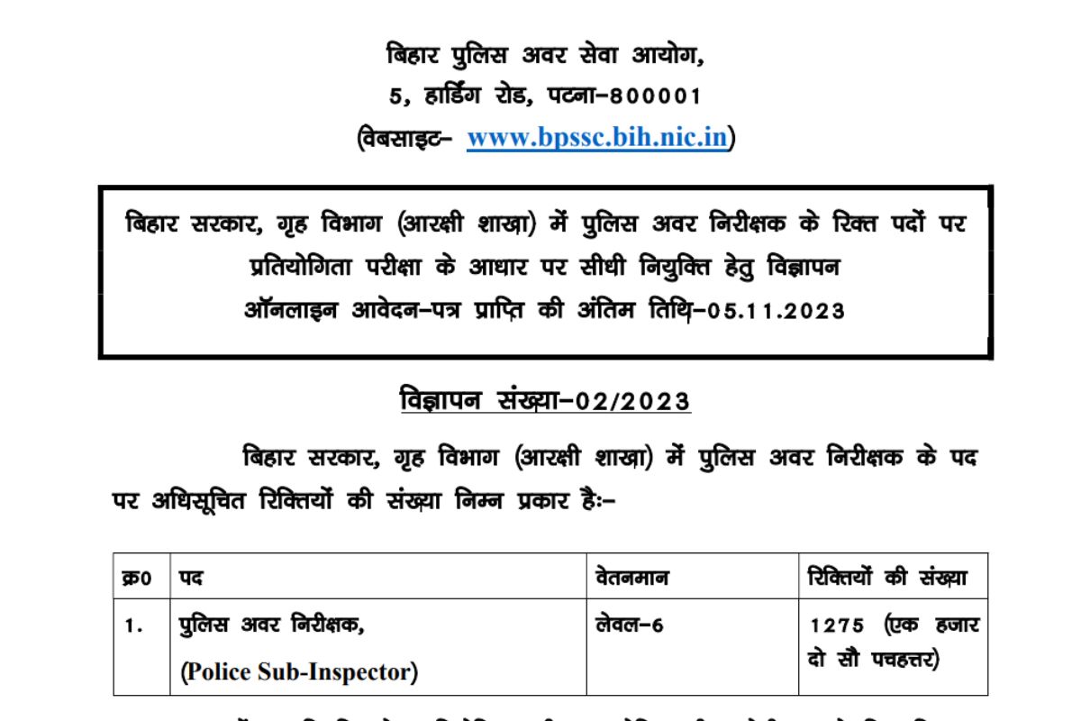 BPSSC SI Mains admit card: बिहार पुलिस सब इंस्पेक्टर भर्ती मुख्य परीक्षा के  लिए एडमिट कार्ड जारी, ऐसे करें डाउनलोड