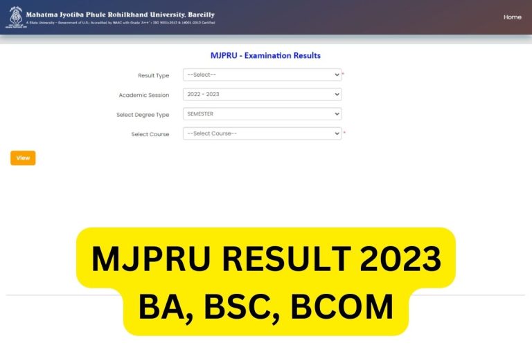 MJPRU Result 2024, Rohilkhand University BA, BSc, Bcom Results Link