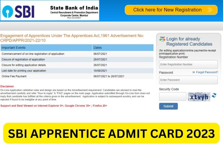 SBI Apprentice Admit Card 2024, Exam Date (Soon) @ Sbi.co.in