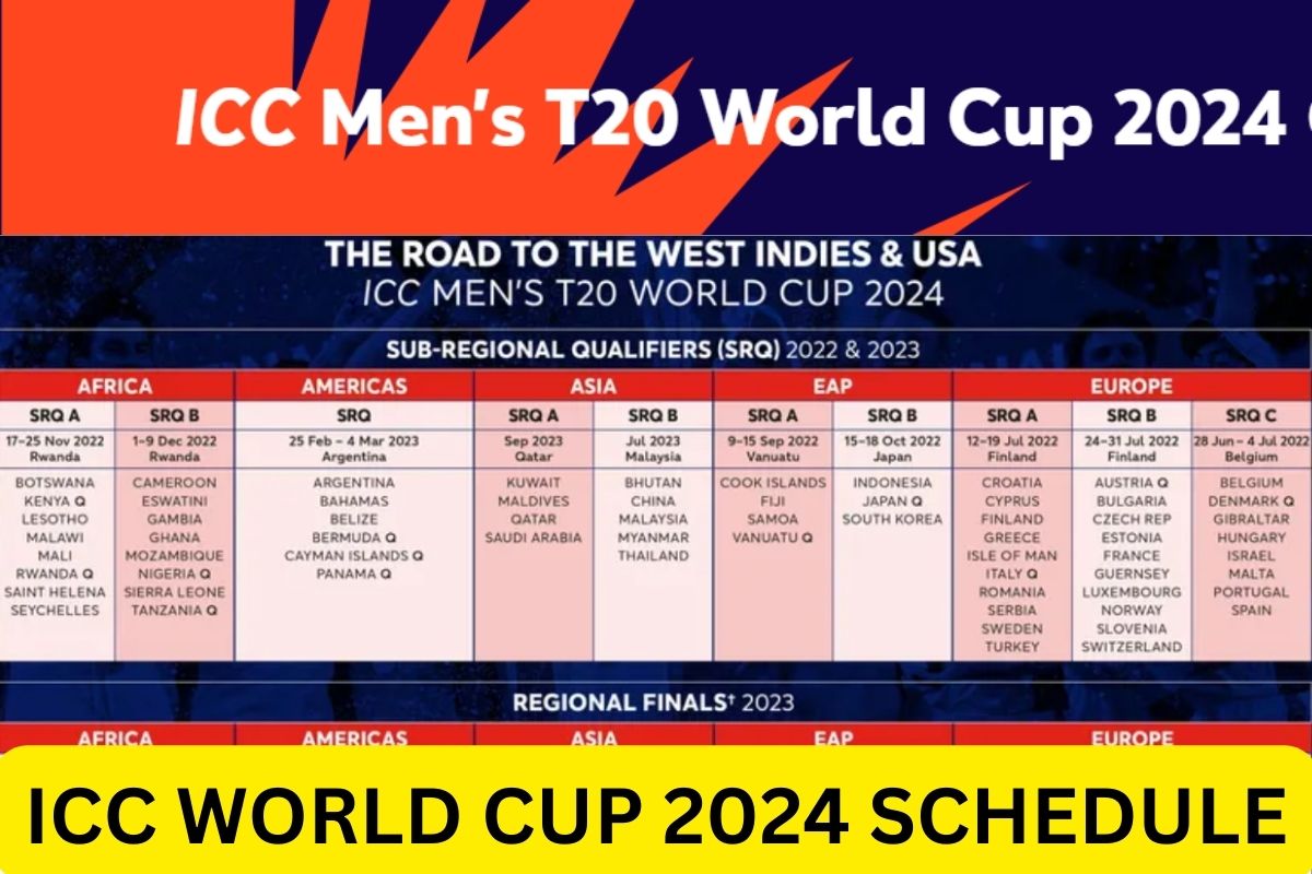 ICC T20 World Cup Schedule 2024 WC T20 Time Table Team List