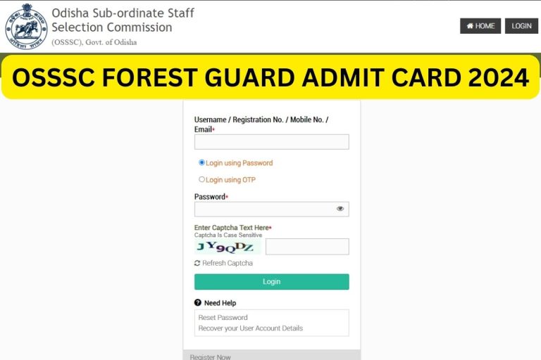 OSSSC Forest Guard Admit Card 2024 Know Exam Date & Call Letter Link