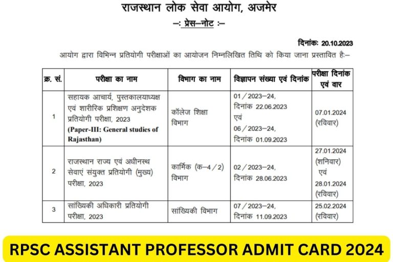 RPSC Assistant Professor Admit Card 2024 AP Paper 1 2 3 Permission   RPSC ASSISTANT PROFESSOR ADMIT CARD 2024 768x512 