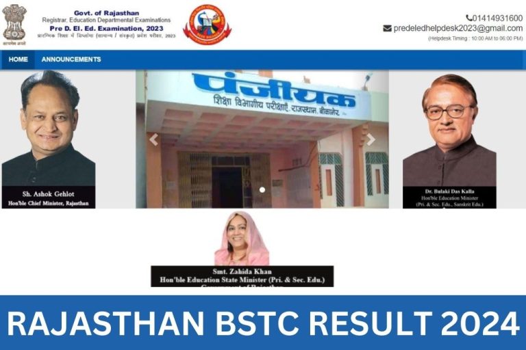 Panjiyakpredeled.in BSTC Result 2024, Rajasthan Pre Deled Cut Off Marks